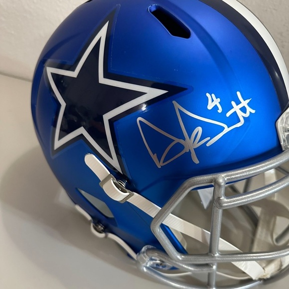 Dak Prescott Signed Full Size Helmet Dallas Cowboys #4 w JSA - Picture 3 of 8